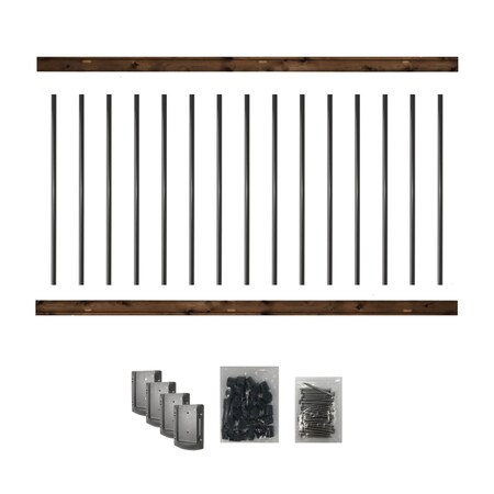 Nuvo Iron 6 Long Pre-Drilled Pressure-Treated Wooden Railing Kit 36RKB